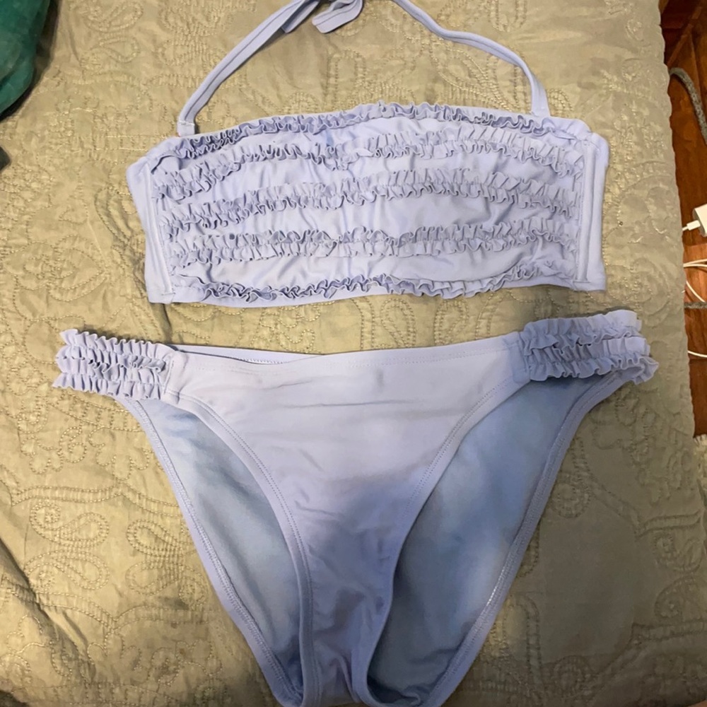 purple target bikini with ruffles